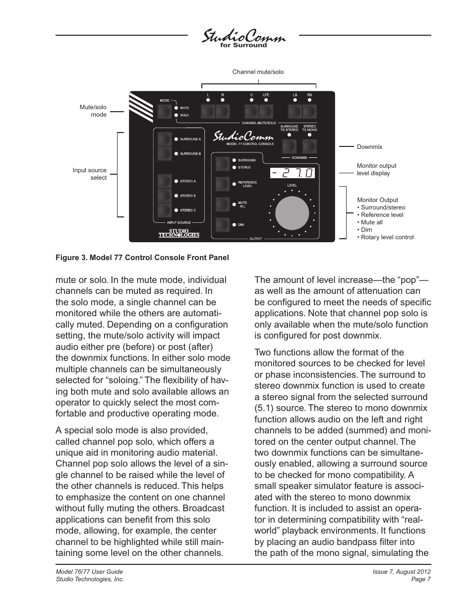 Studio Technologies 76 V.1.10 User Manual | Page 7 / 37