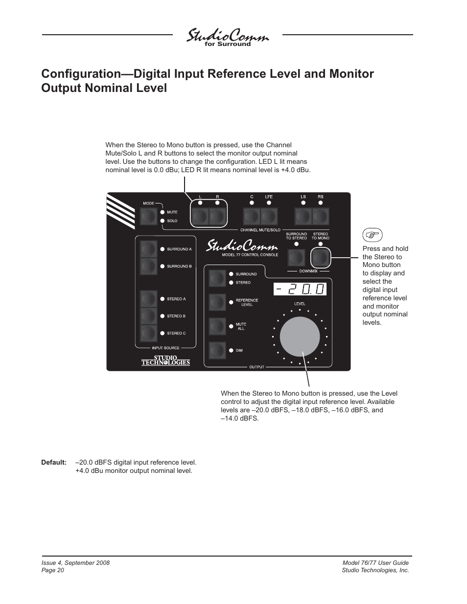 Studio Technologies 76 V.1.04 User Manual | Page 20 / 37