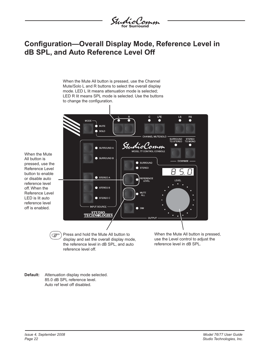 Studio Technologies 76 V.1.04 User Manual | Page 22 / 37