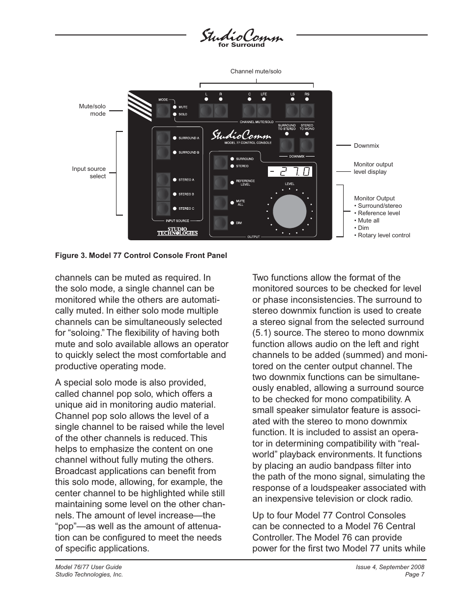 Studio Technologies 76 V.1.04 User Manual | Page 7 / 37