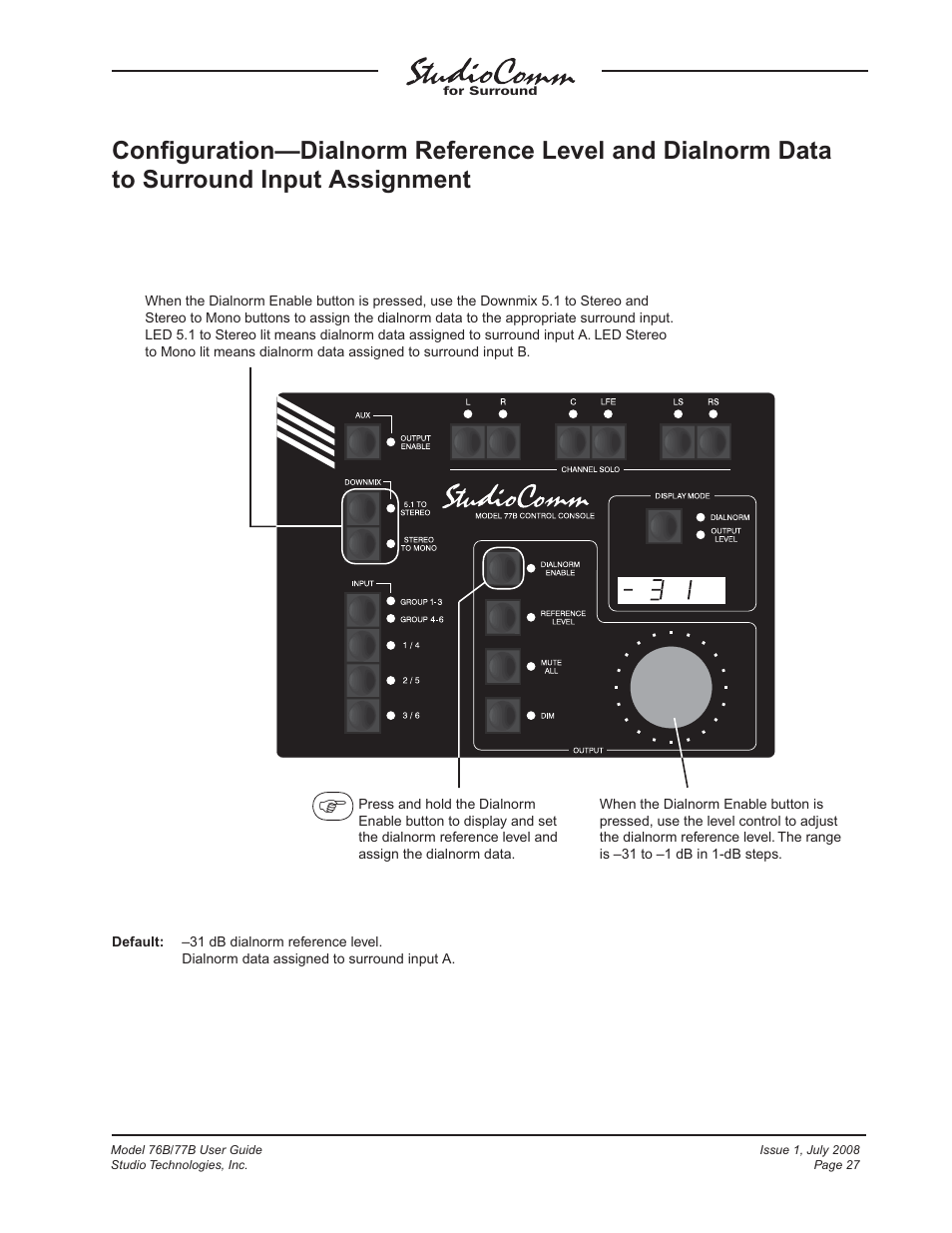 Studio Technologies 76B 2008 User Manual | Page 27 / 43
