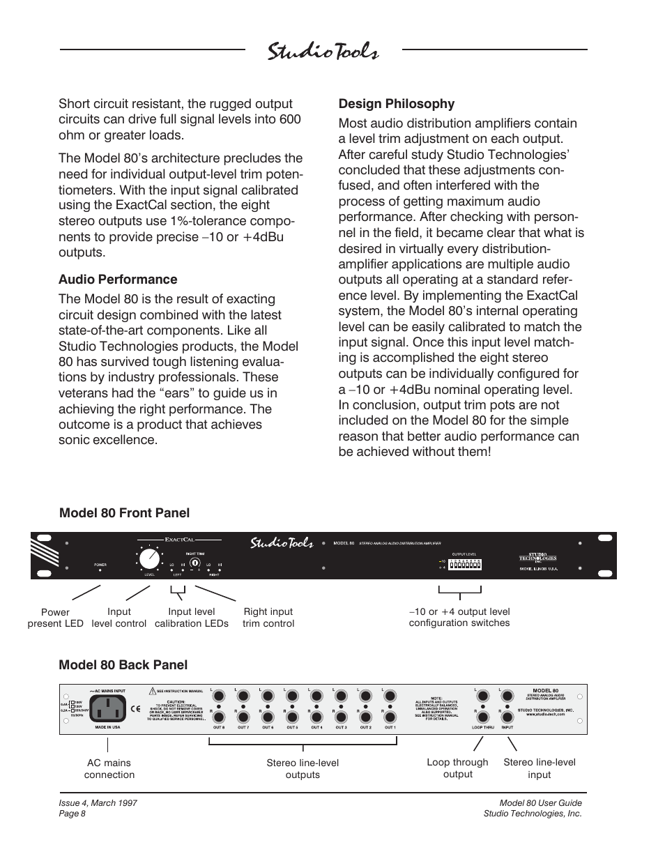 Studio Technologies 80 1997 User Manual | Page 5 / 17