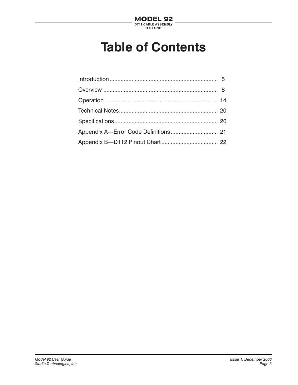 Studio Technologies 92 User Manual | Page 3 / 23