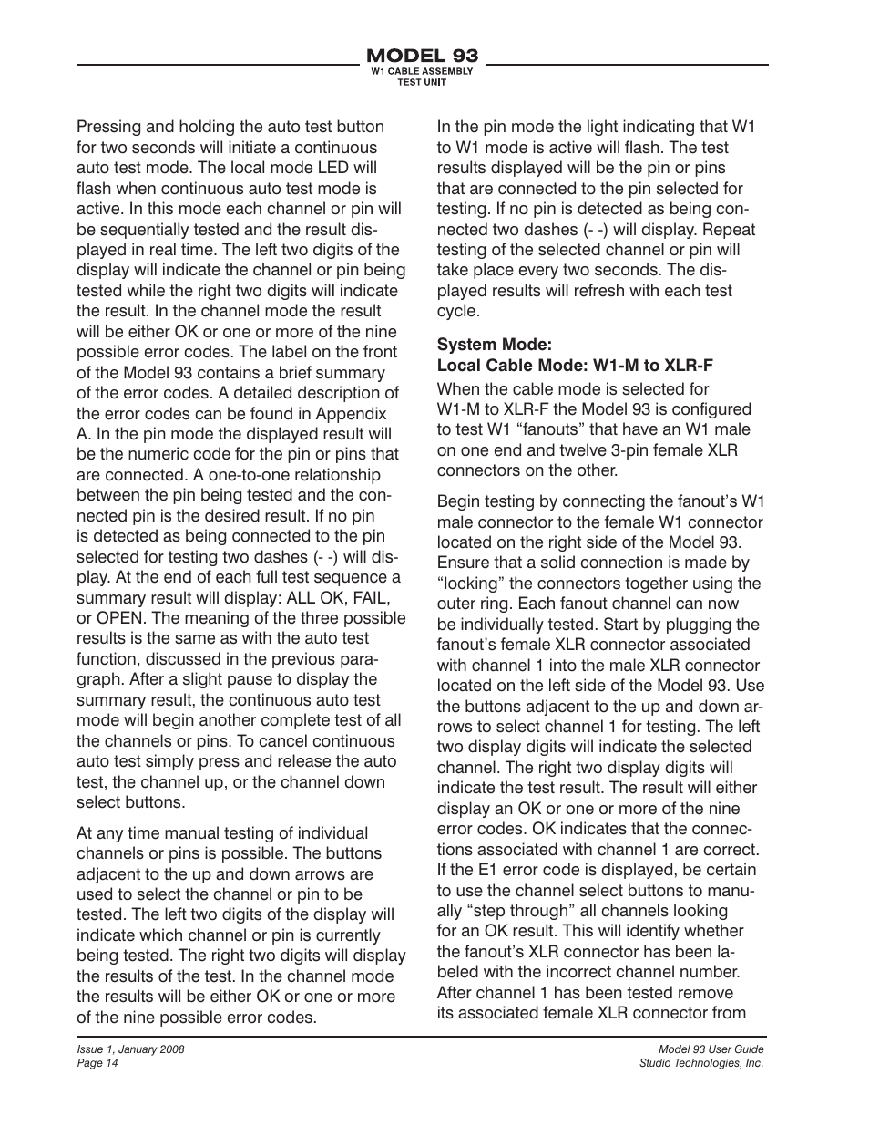 Studio Technologies 93 User Manual | Page 14 / 23
