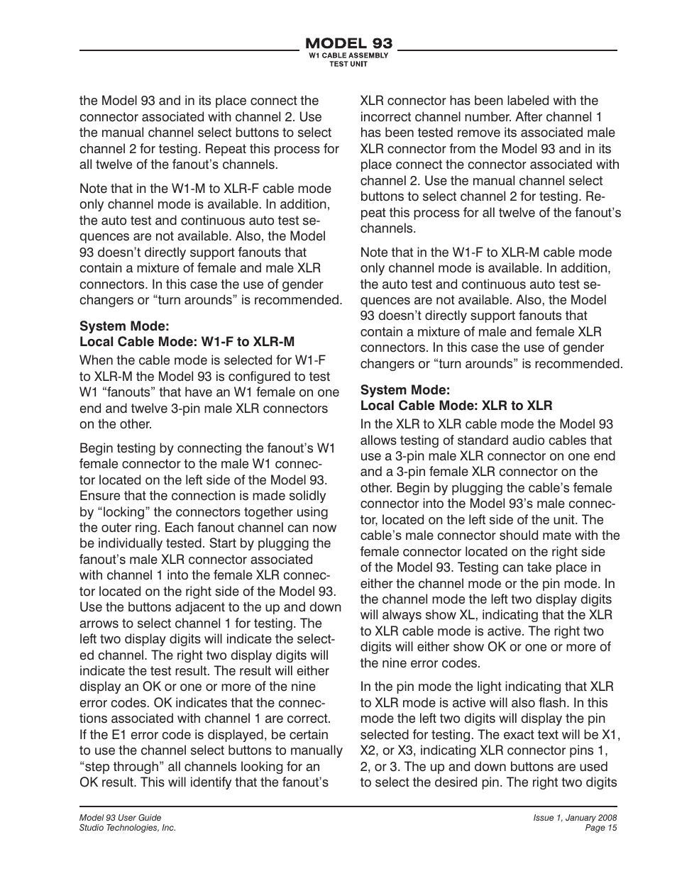 Studio Technologies 93 User Manual | Page 15 / 23