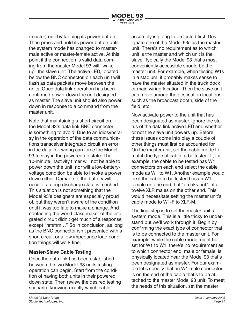 Studio Technologies 93 User Manual | Page 17 / 23