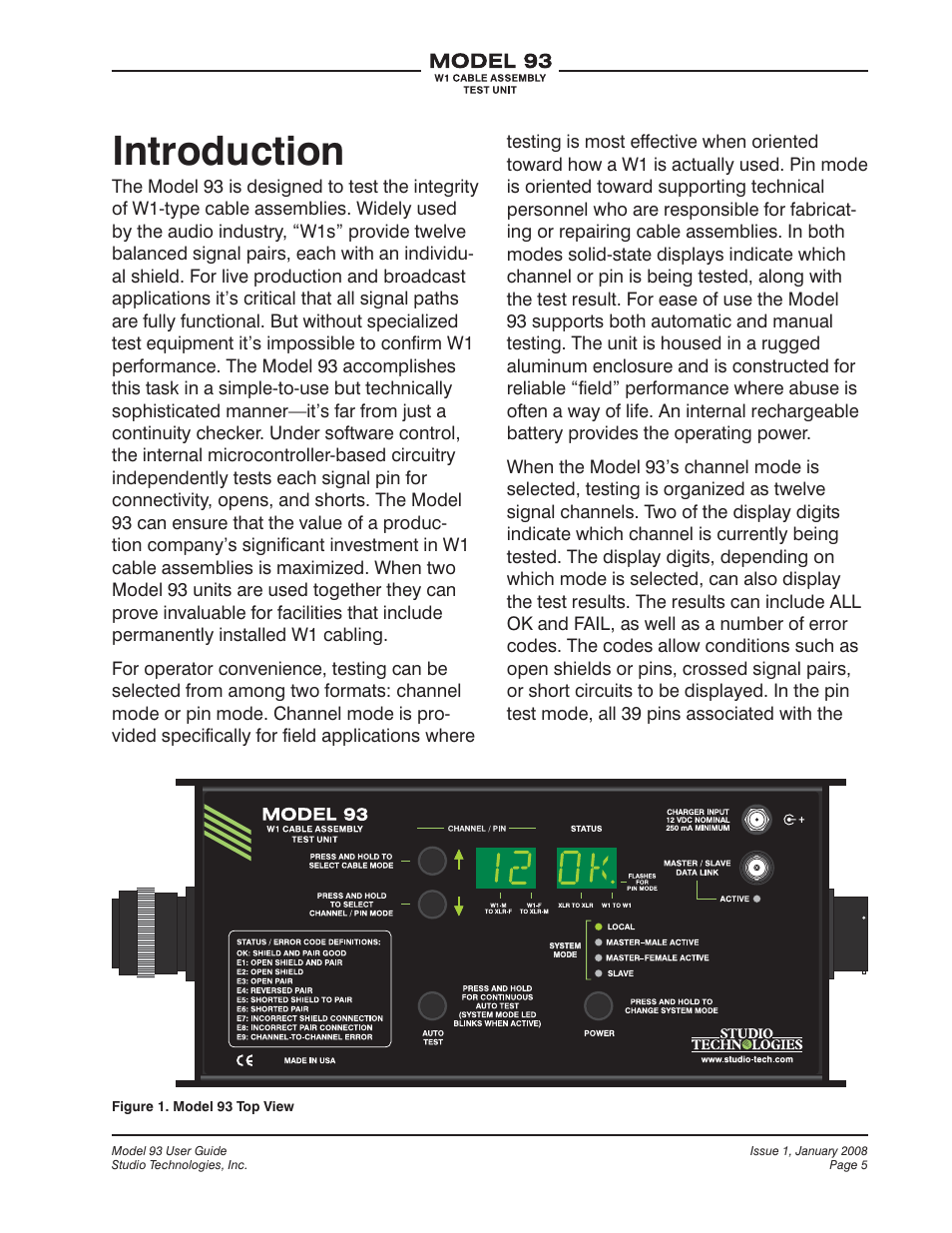 Introduction | Studio Technologies 93 User Manual | Page 5 / 23