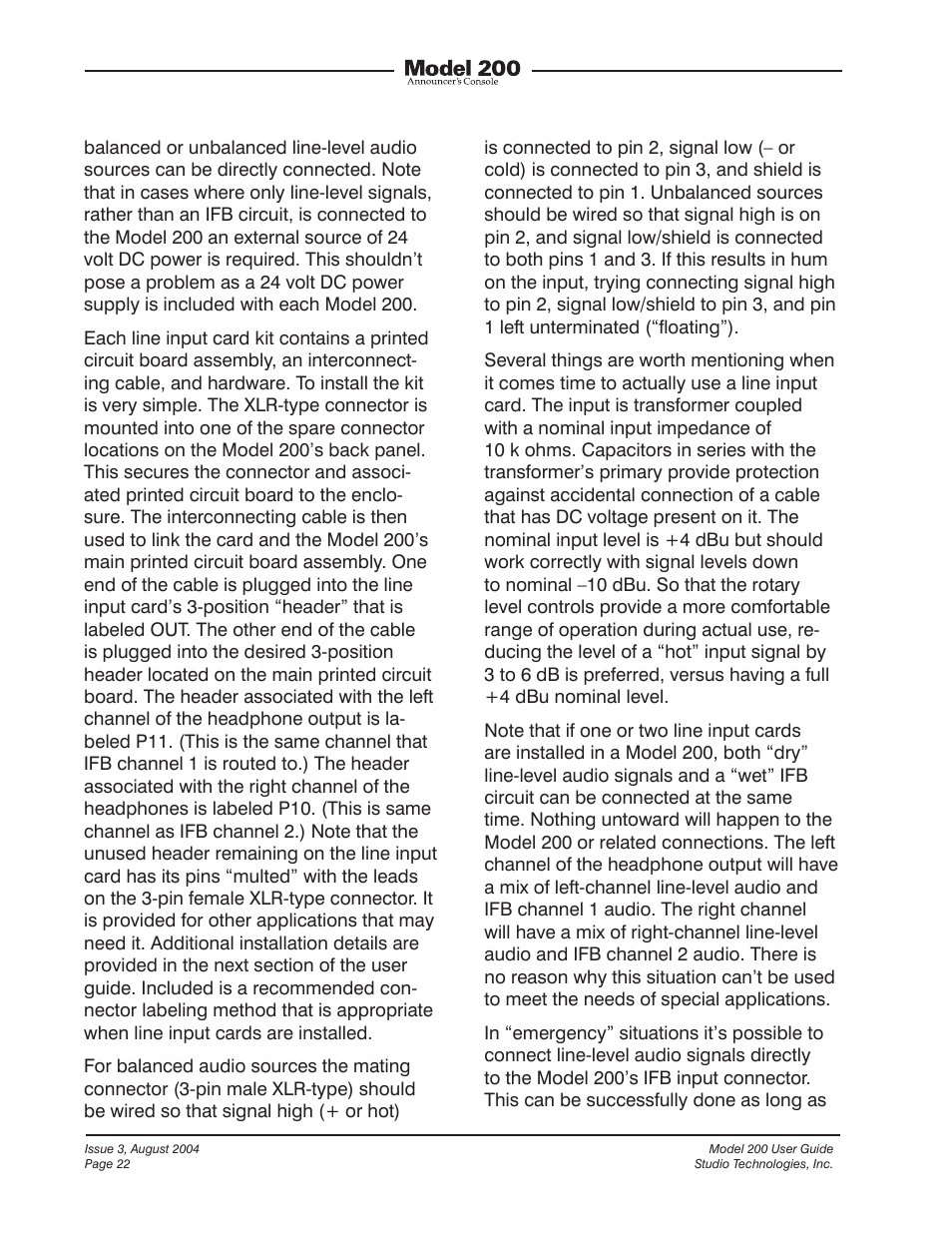 Studio Technologies 200 User Manual | Page 21 / 28