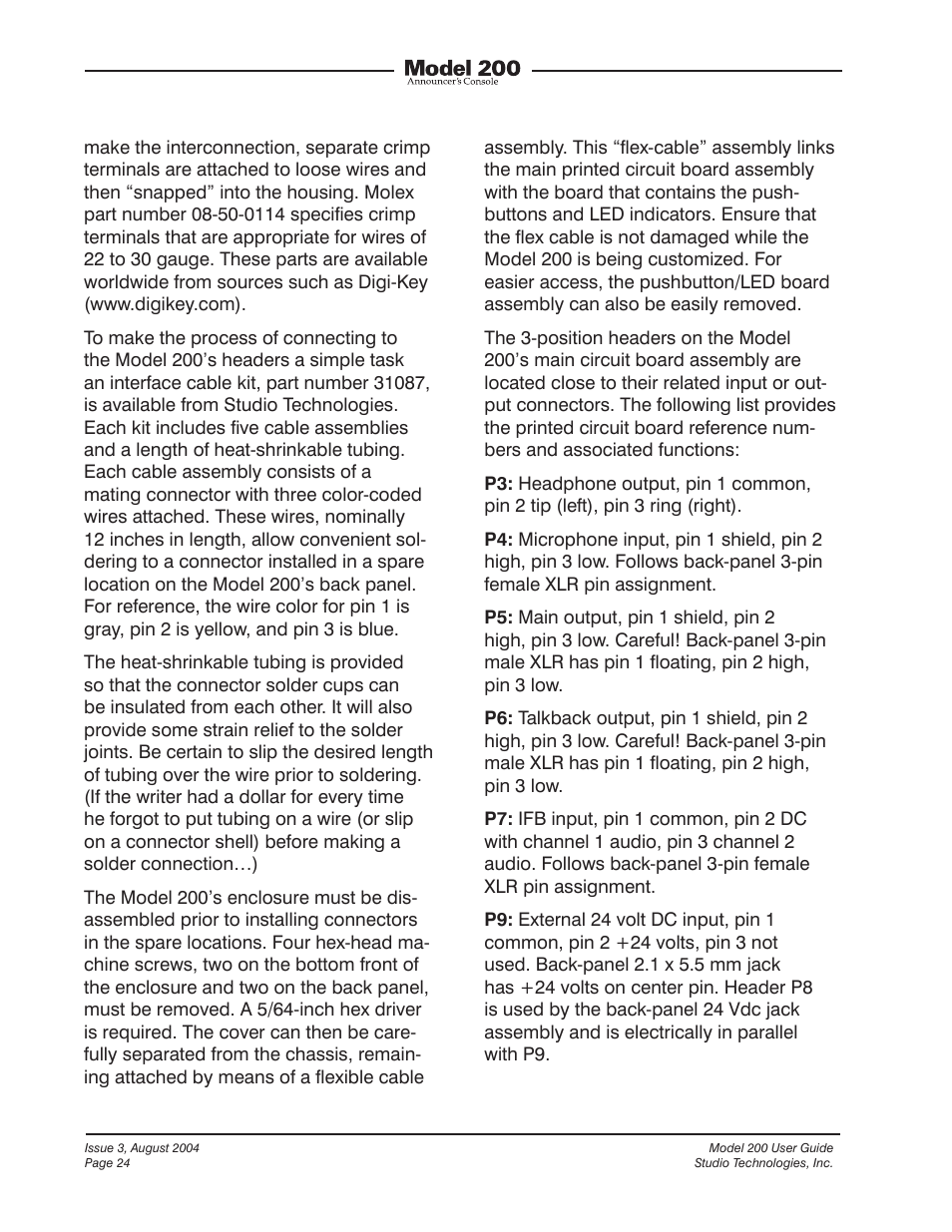 Studio Technologies 200 User Manual | Page 23 / 28
