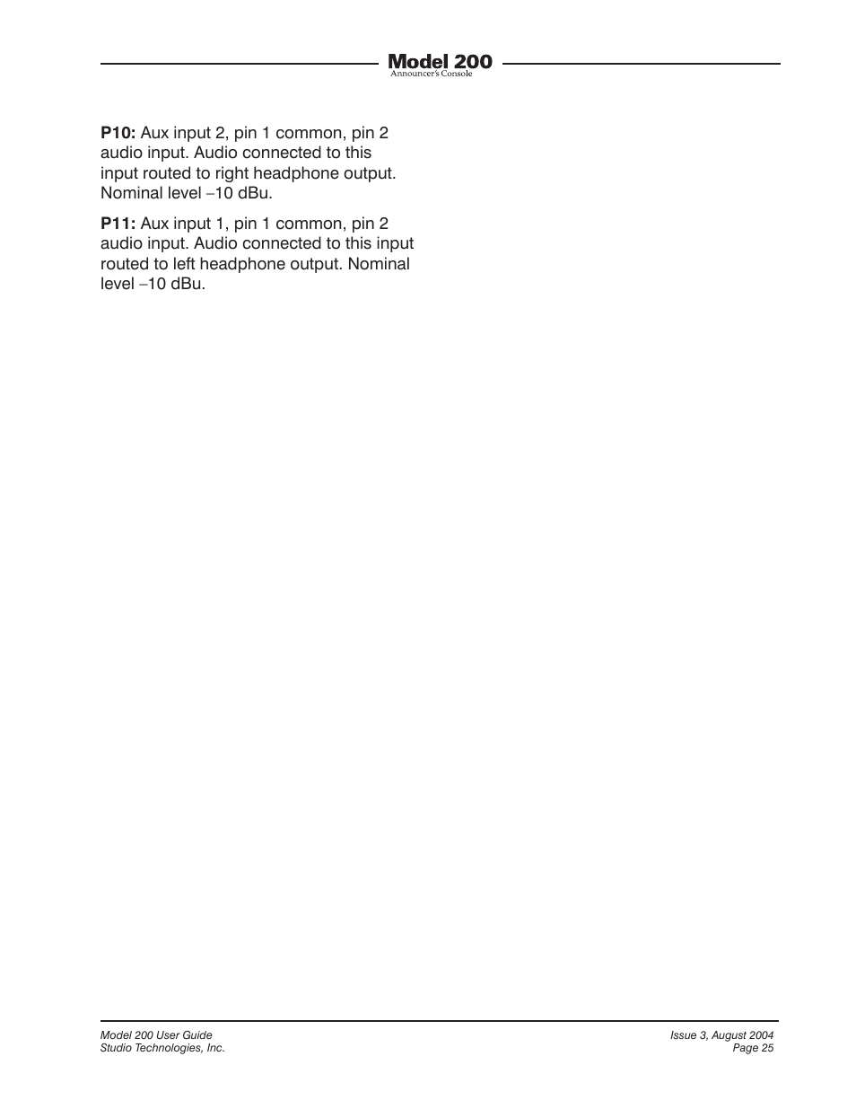 Studio Technologies 200 User Manual | Page 24 / 28