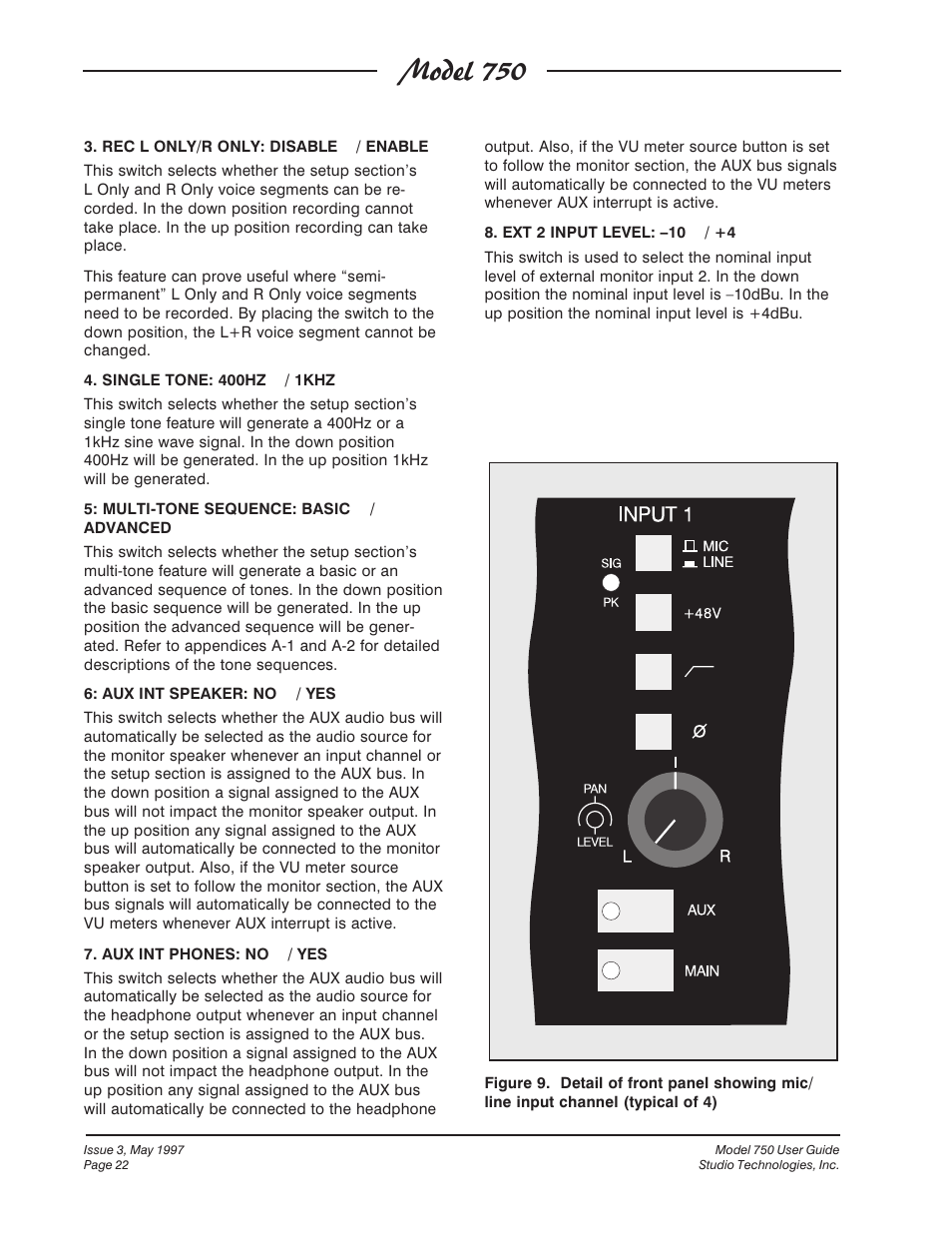 Model 750 | Studio Technologies 750 User Manual | Page 22 / 49