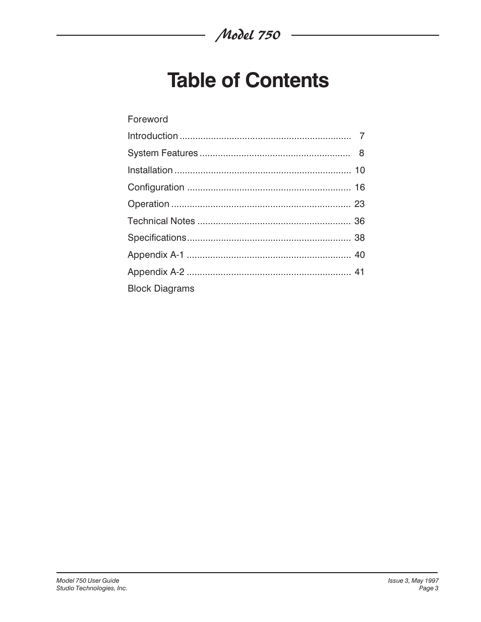 Studio Technologies 750 User Manual | Page 3 / 49