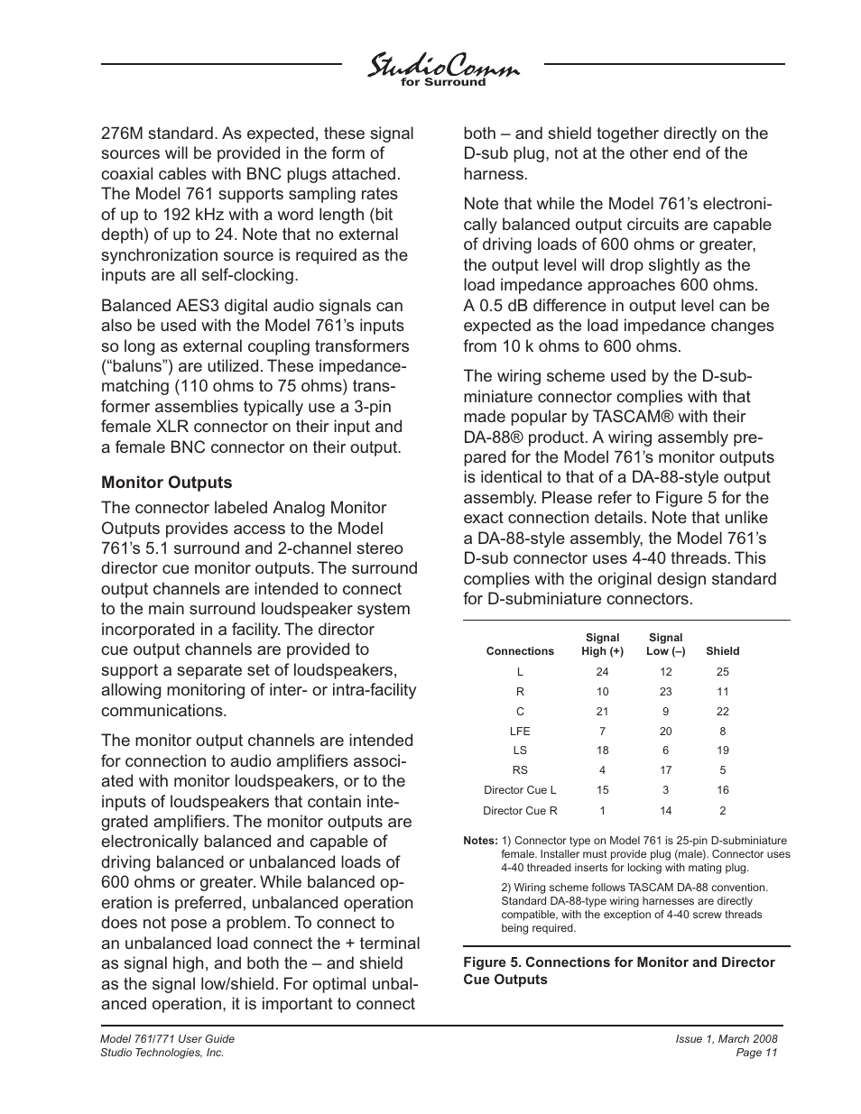Studio Technologies 761 User Manual | Page 11 / 41