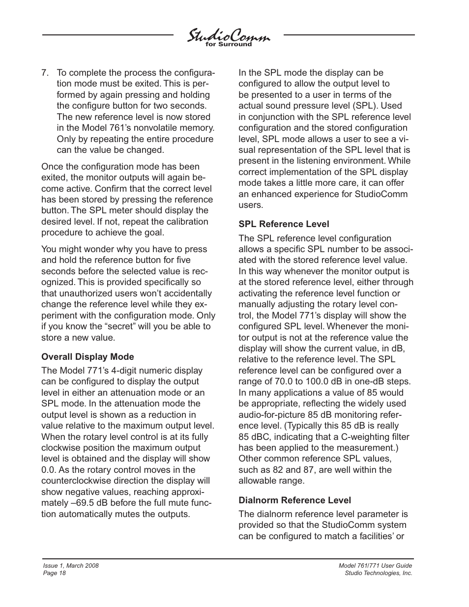 Studio Technologies 761 User Manual | Page 18 / 41