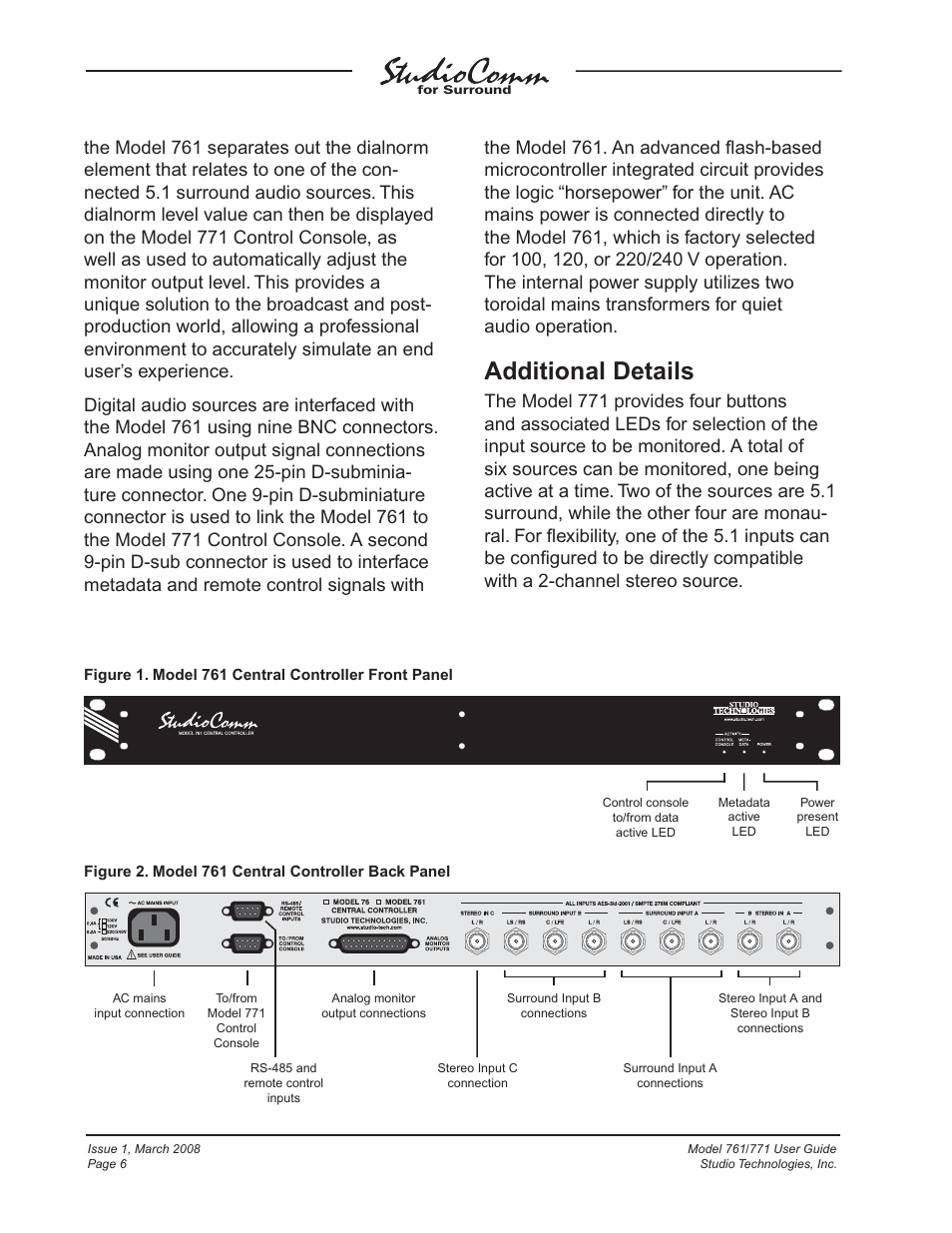 Additional details | Studio Technologies 761 User Manual | Page 6 / 41