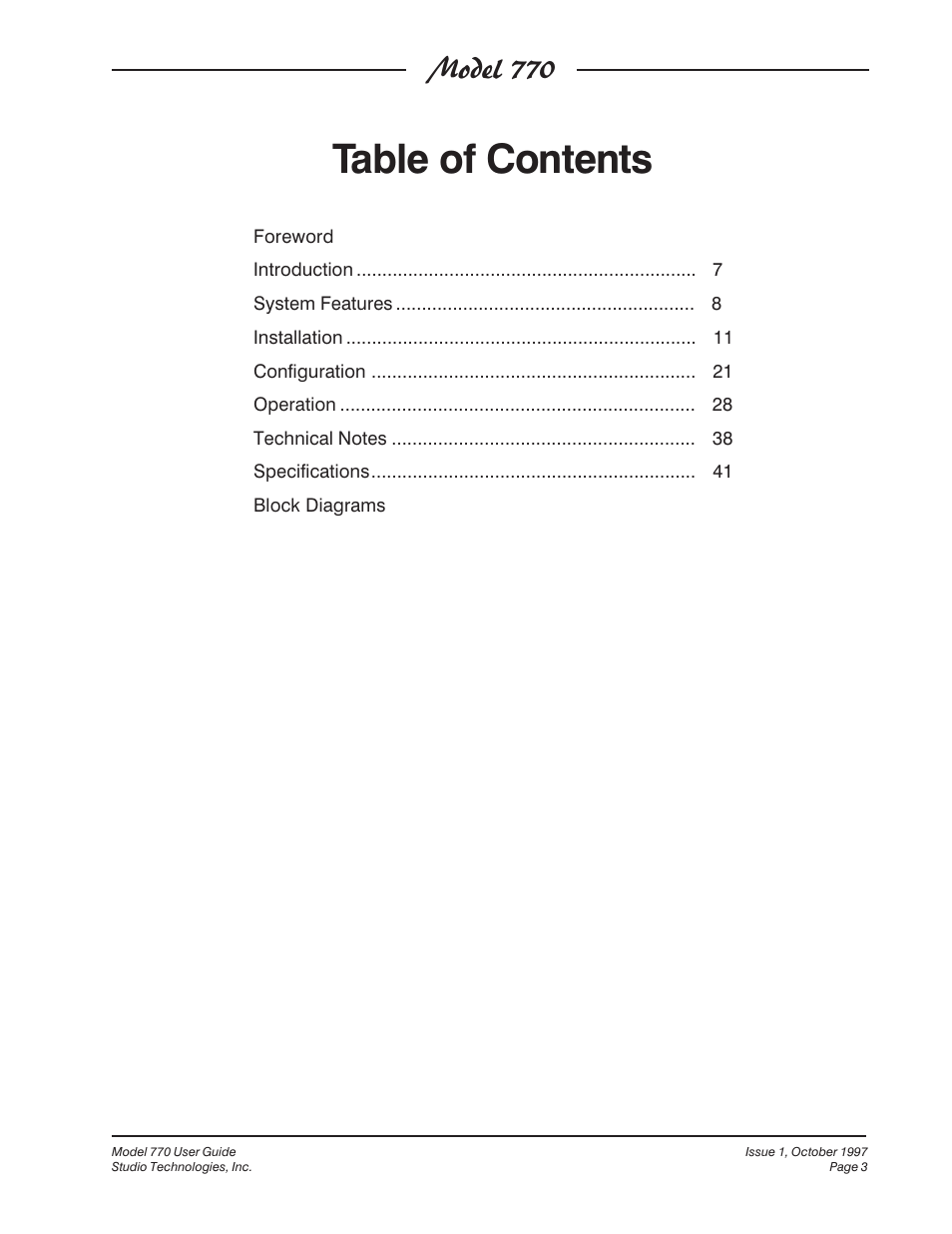 Studio Technologies 770 User Manual | Page 3 / 53