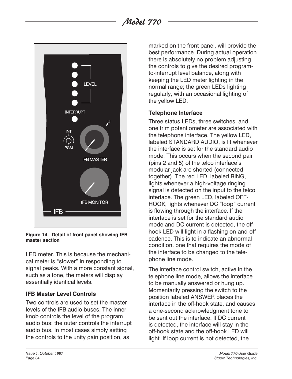 Model 770 | Studio Technologies 770 User Manual | Page 34 / 53