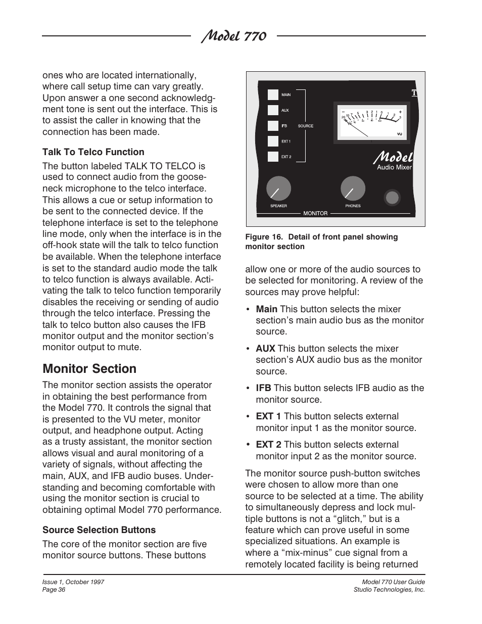 Model 770 | Studio Technologies 770 User Manual | Page 36 / 53