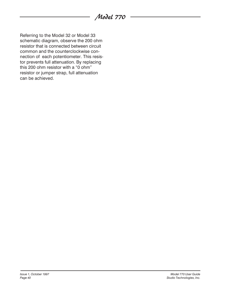 Model 770 | Studio Technologies 770 User Manual | Page 40 / 53