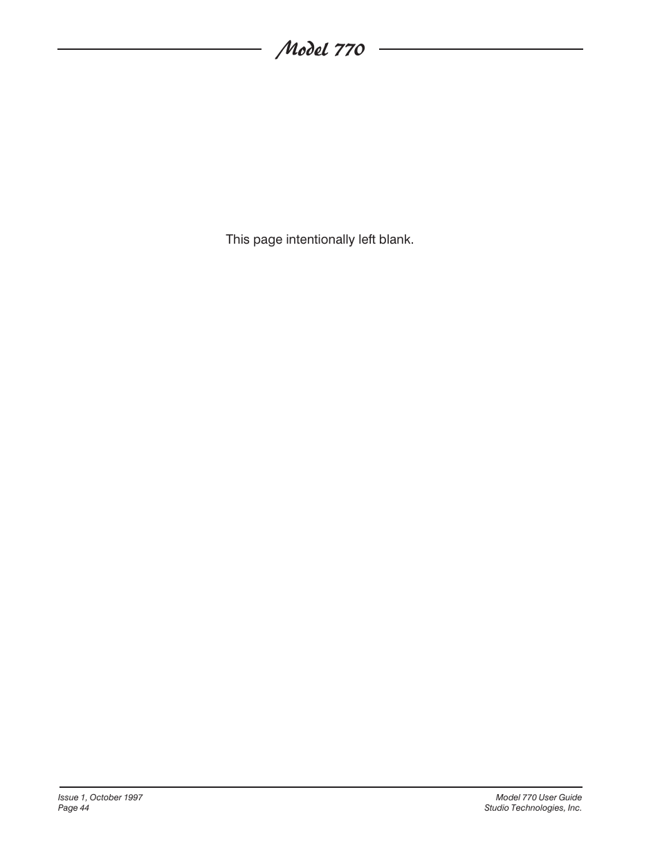 Model 770 | Studio Technologies 770 User Manual | Page 44 / 53