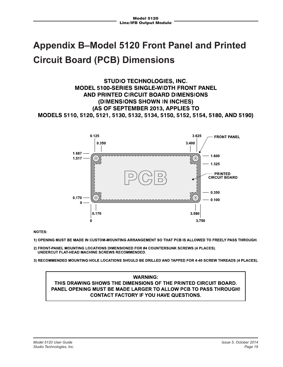 Studio Technologies 5120 2014 User Manual | Page 19 / 19