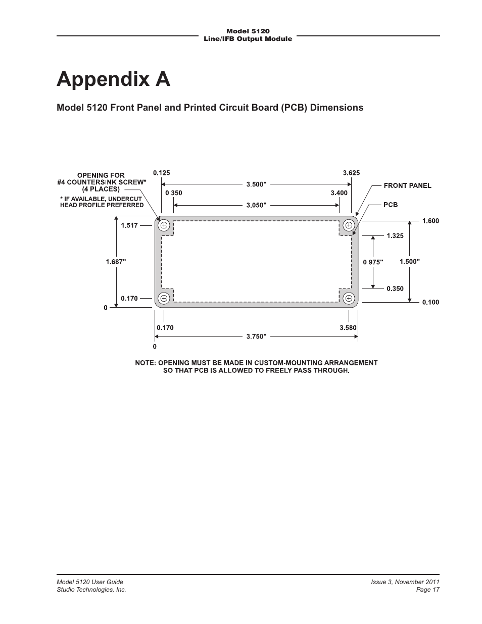 Appendix a | Studio Technologies 5120 2011 User Manual | Page 17 / 17