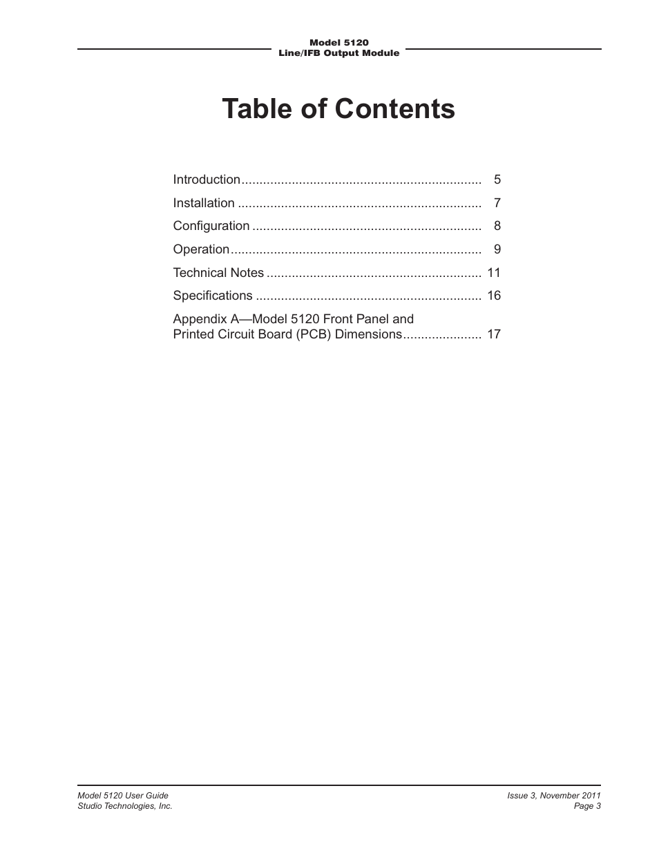 Studio Technologies 5120 2011 User Manual | Page 3 / 17