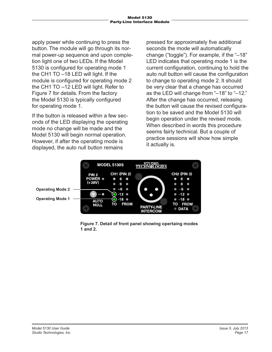 Studio Technologies 5130 2013 User Manual | Page 17 / 21