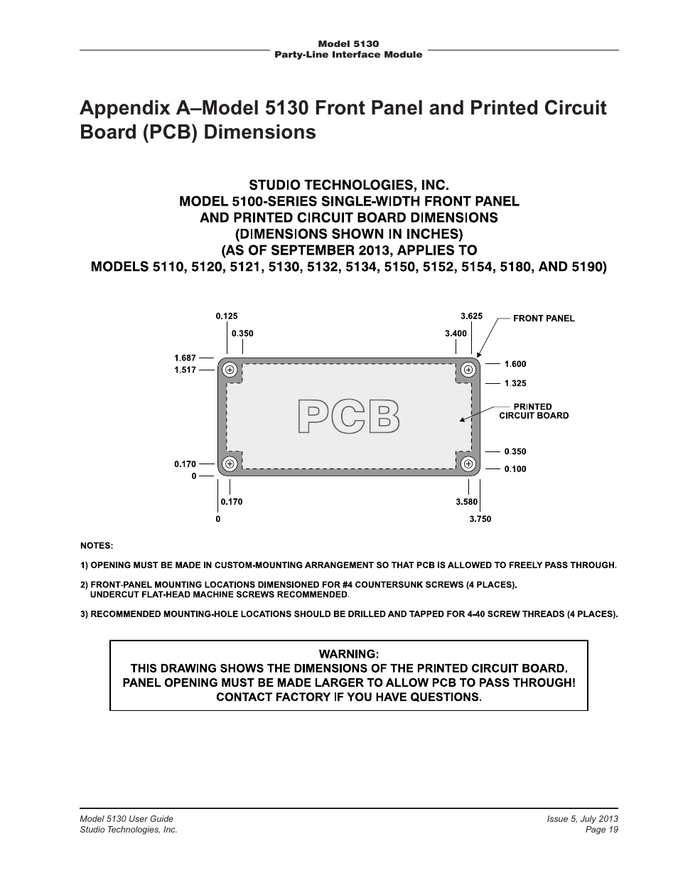 Studio Technologies 5130 2013 User Manual | Page 19 / 21