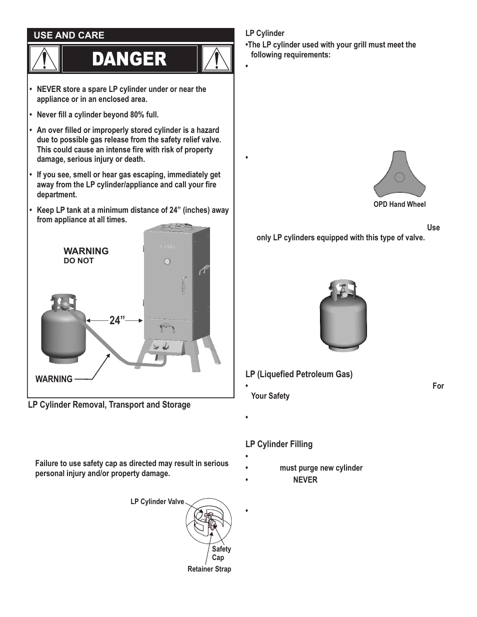 Danger | Char-Broil CB600X 10201597-50 User Manual | Page 4 / 24