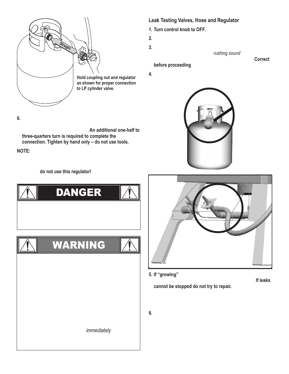 Danger, Warning | Char-Broil CB600X 10201597-50 User Manual | Page 6 / 24