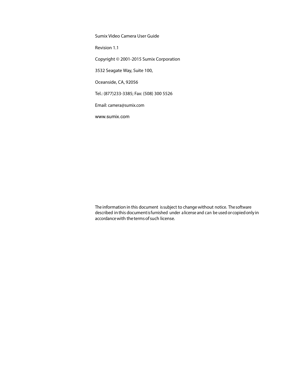 Sumix SMX-15M5x User Manual | Page 2 / 60