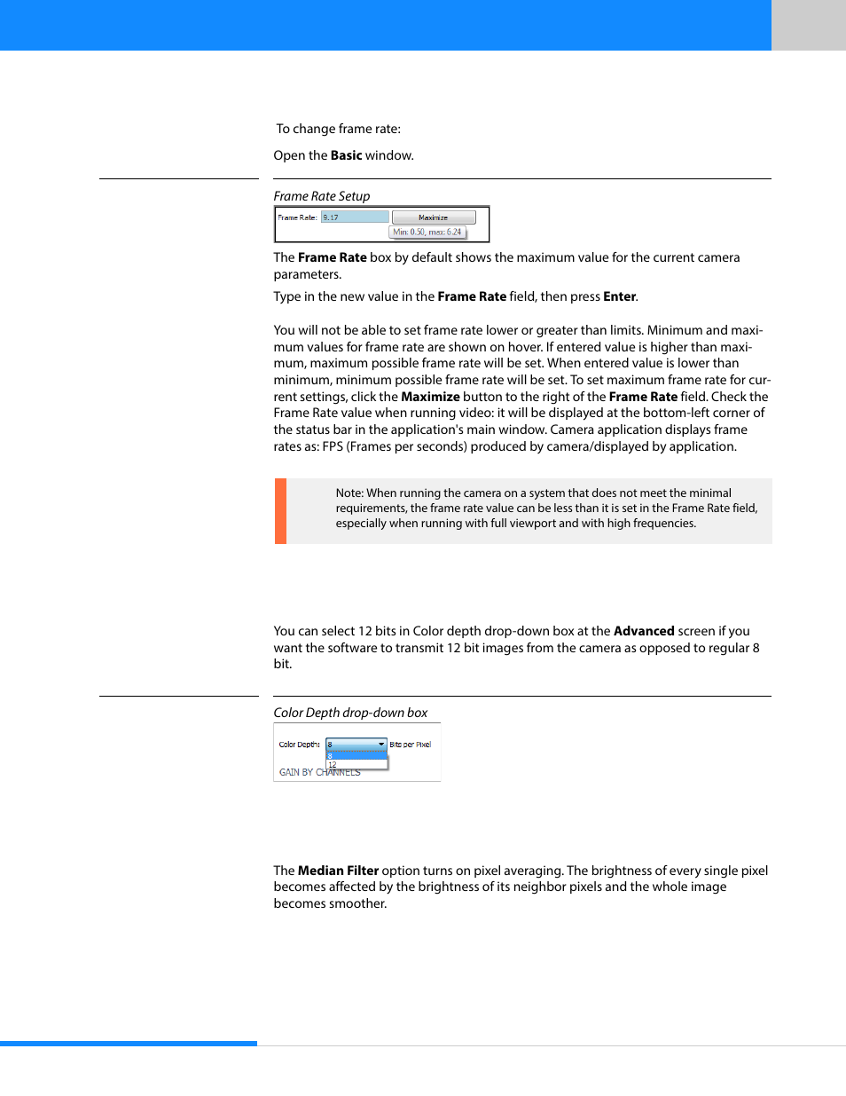 4 output bits per pixel, 5 filtering | Sumix SMX-15M5x User Manual | Page 38 / 60