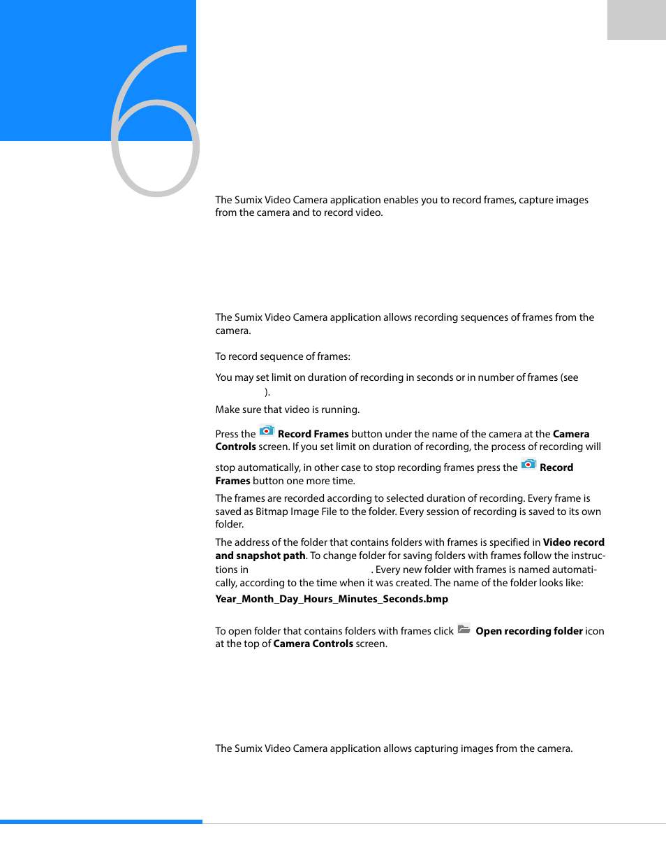 Capturing, 1 recording frames, 2 capturing images | Sumix SMX-15M5x User Manual | Page 42 / 60