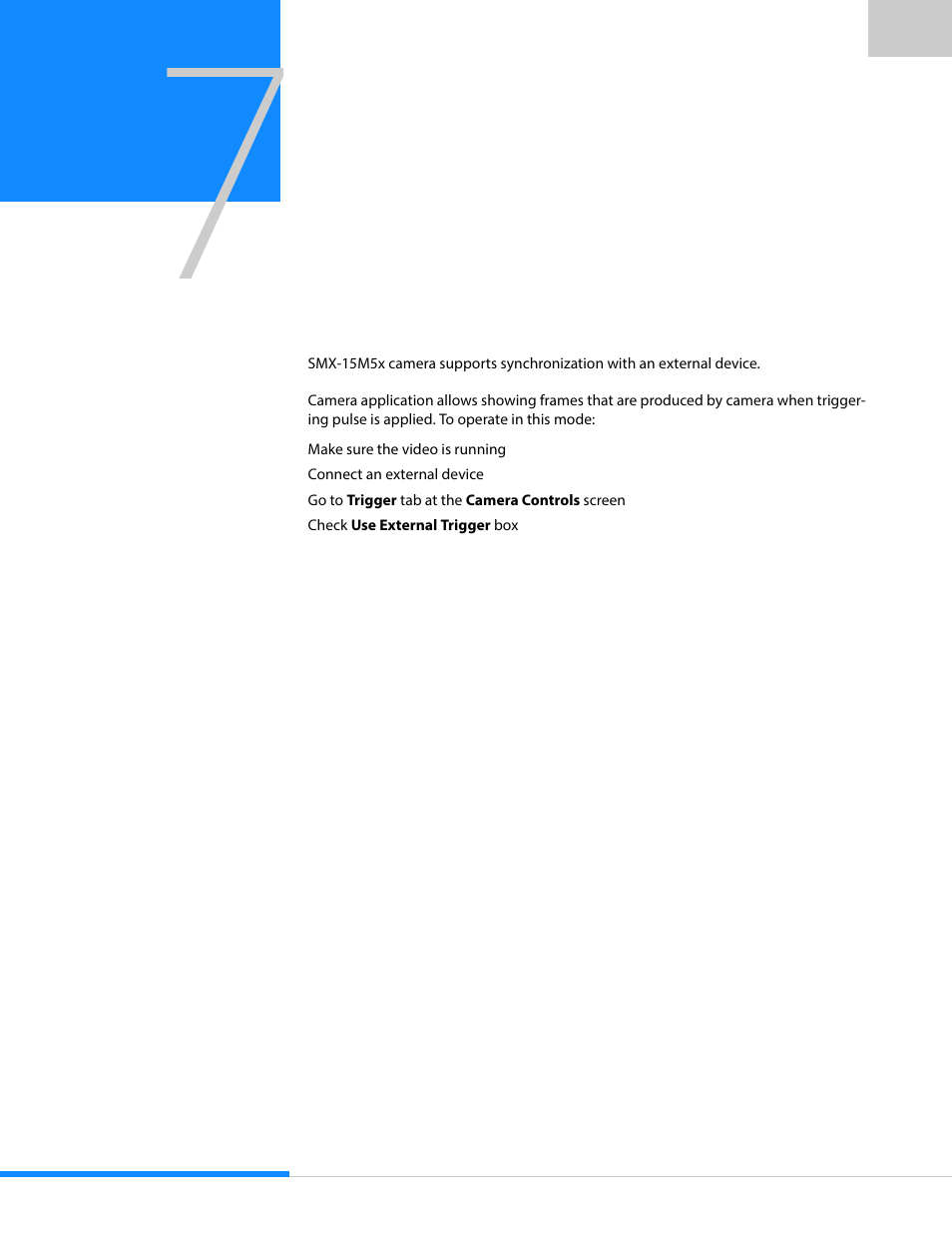 Using external trigger | Sumix SMX-15M5x User Manual | Page 47 / 60