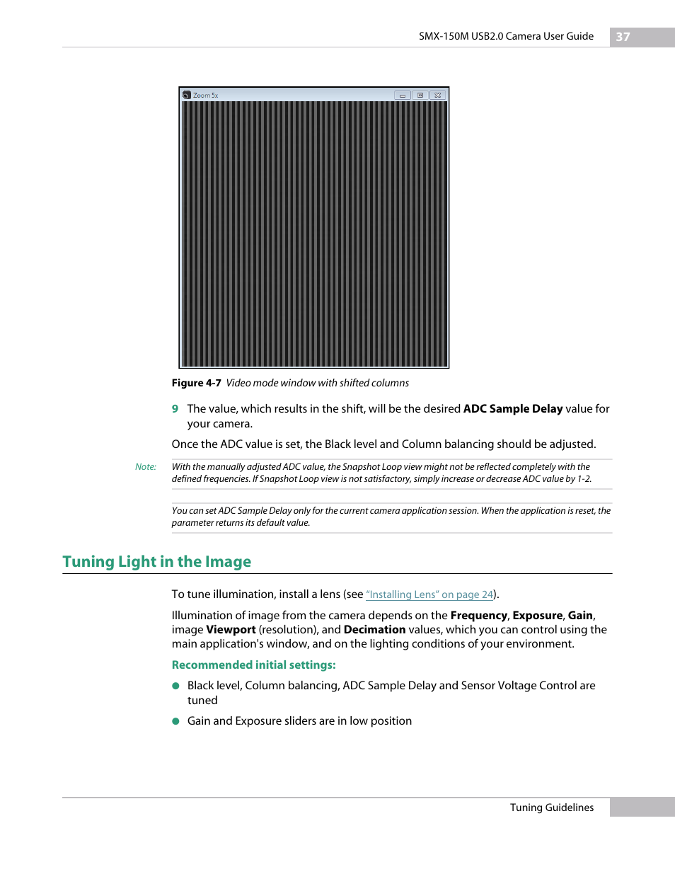 Tuning light in the image | Sumix SMX-150M User Manual | Page 37 / 100