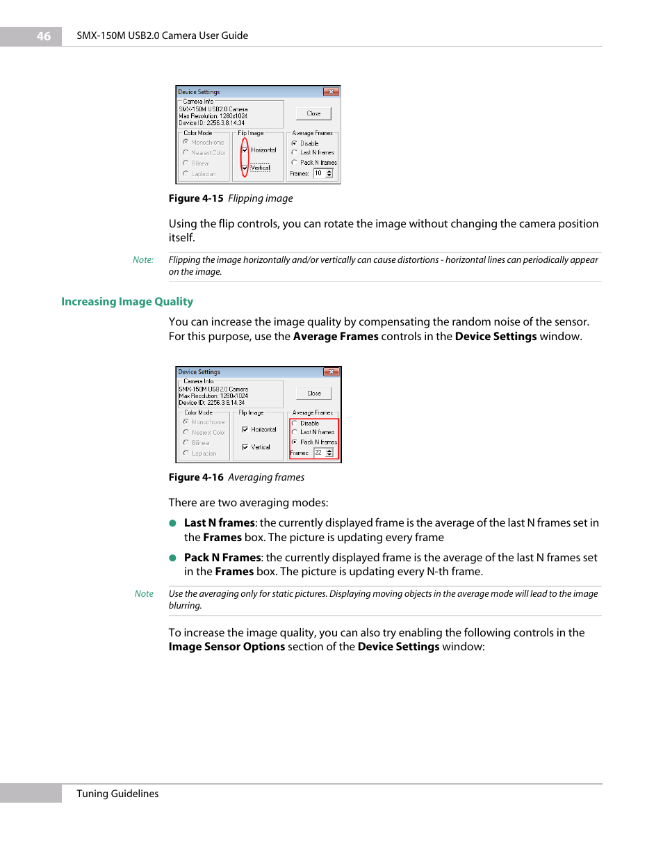 Increasing image quality | Sumix SMX-150M User Manual | Page 46 / 100