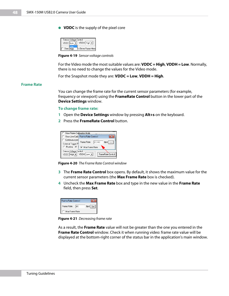 Frame rate | Sumix SMX-150M User Manual | Page 48 / 100