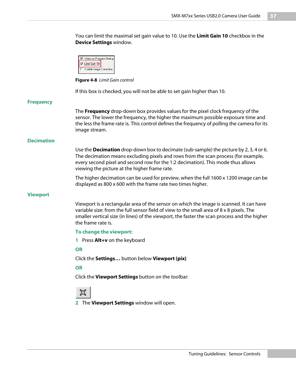 Frequency, Decimation, Viewport | Frequency decimation viewport | Sumix SMX-M7xx User Manual | Page 37 / 98