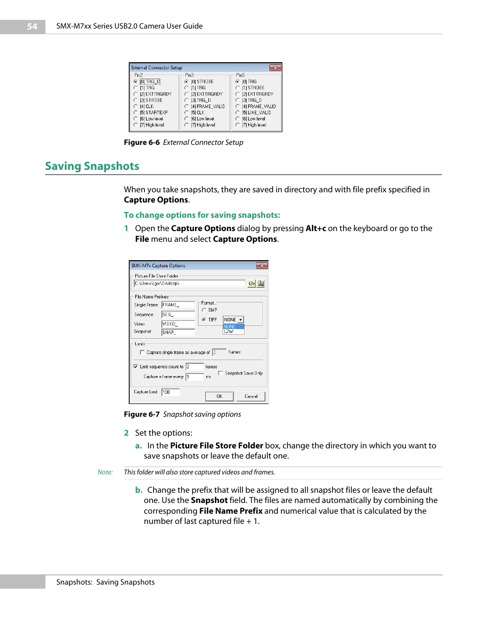 Saving snapshots | Sumix SMX-M7xx User Manual | Page 54 / 98