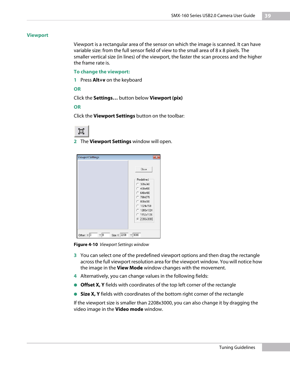 Viewport | Sumix SMX-160x User Manual | Page 39 / 80