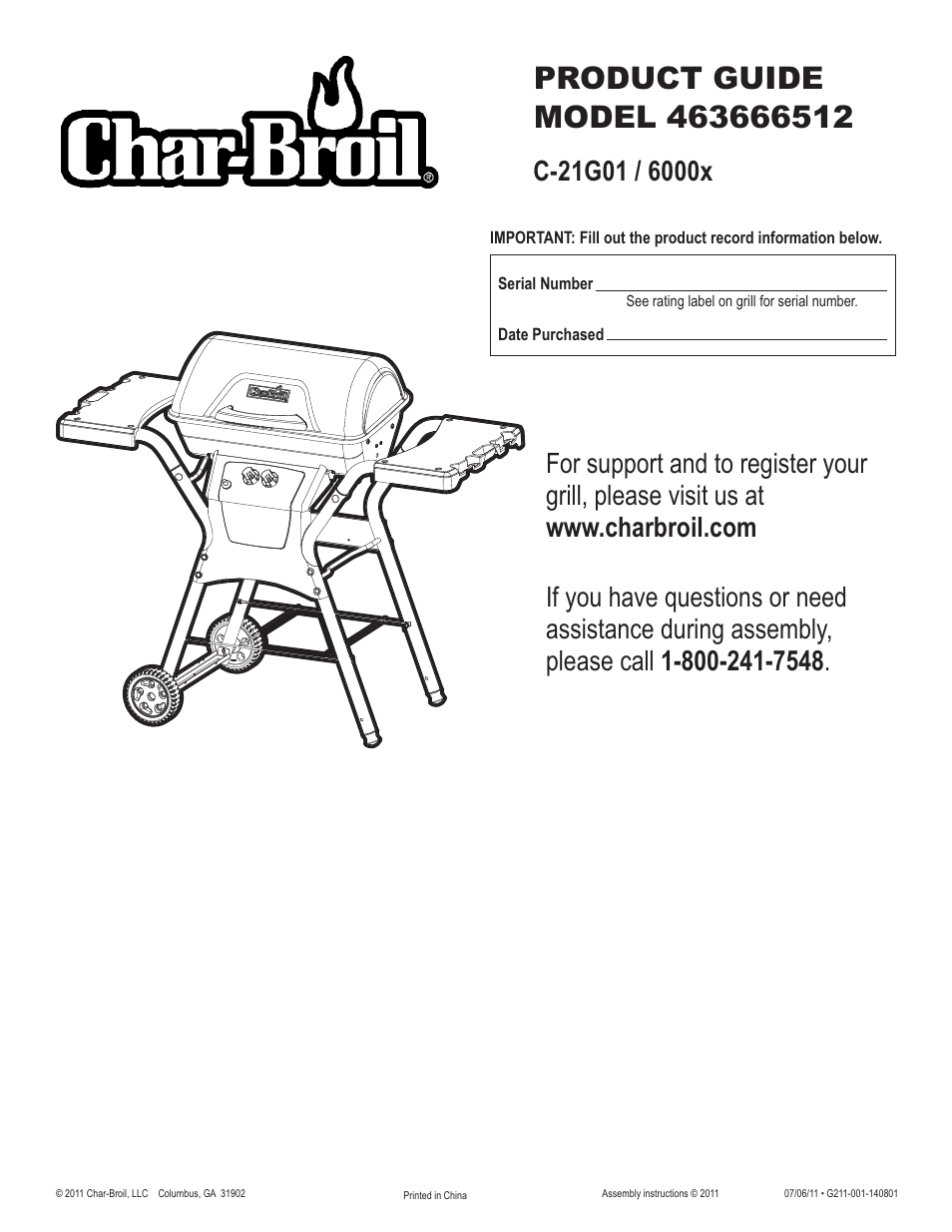 Char-Broil 463666512 User Manual | 28 pages