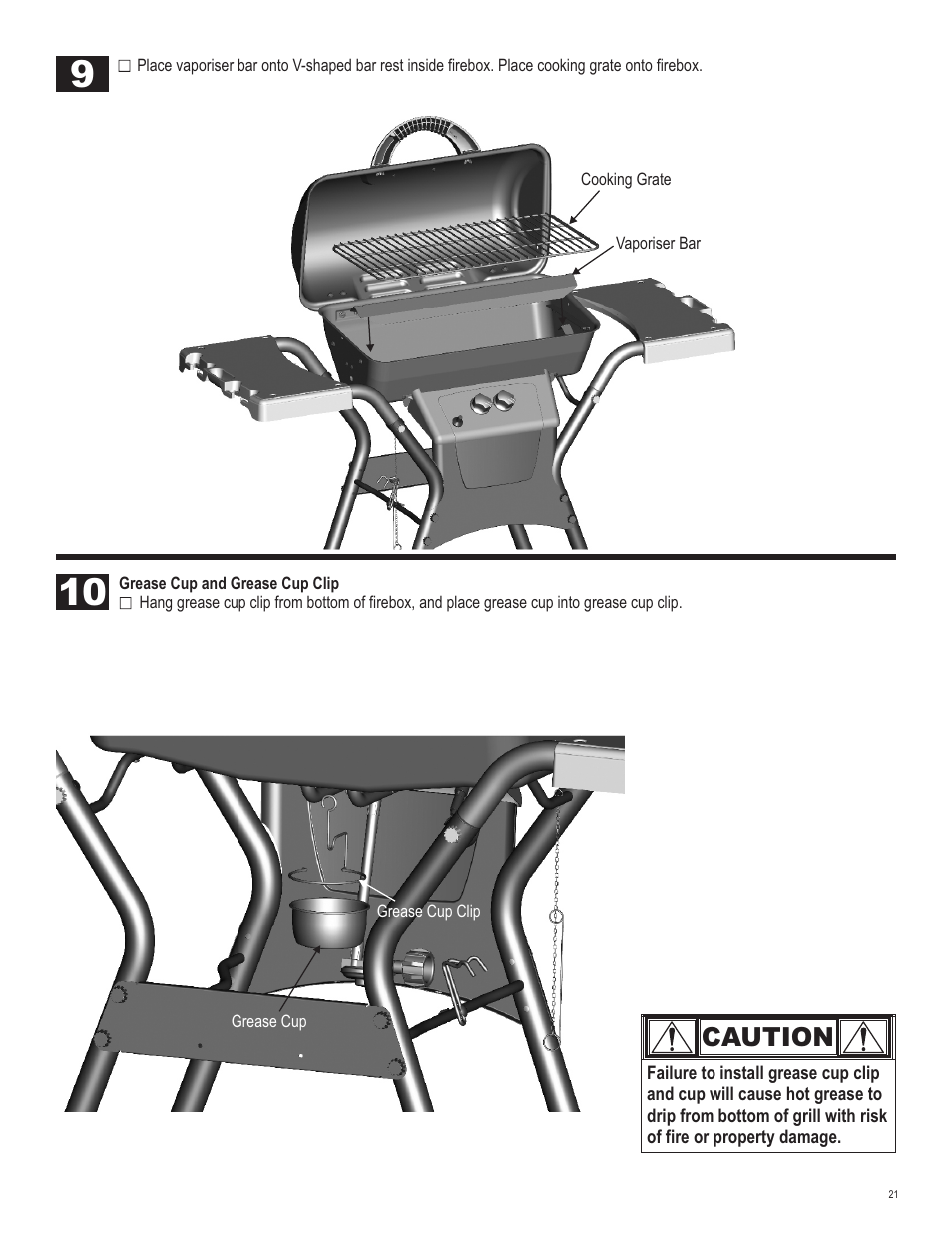 Caution | Char-Broil 463666512 User Manual | Page 21 / 28