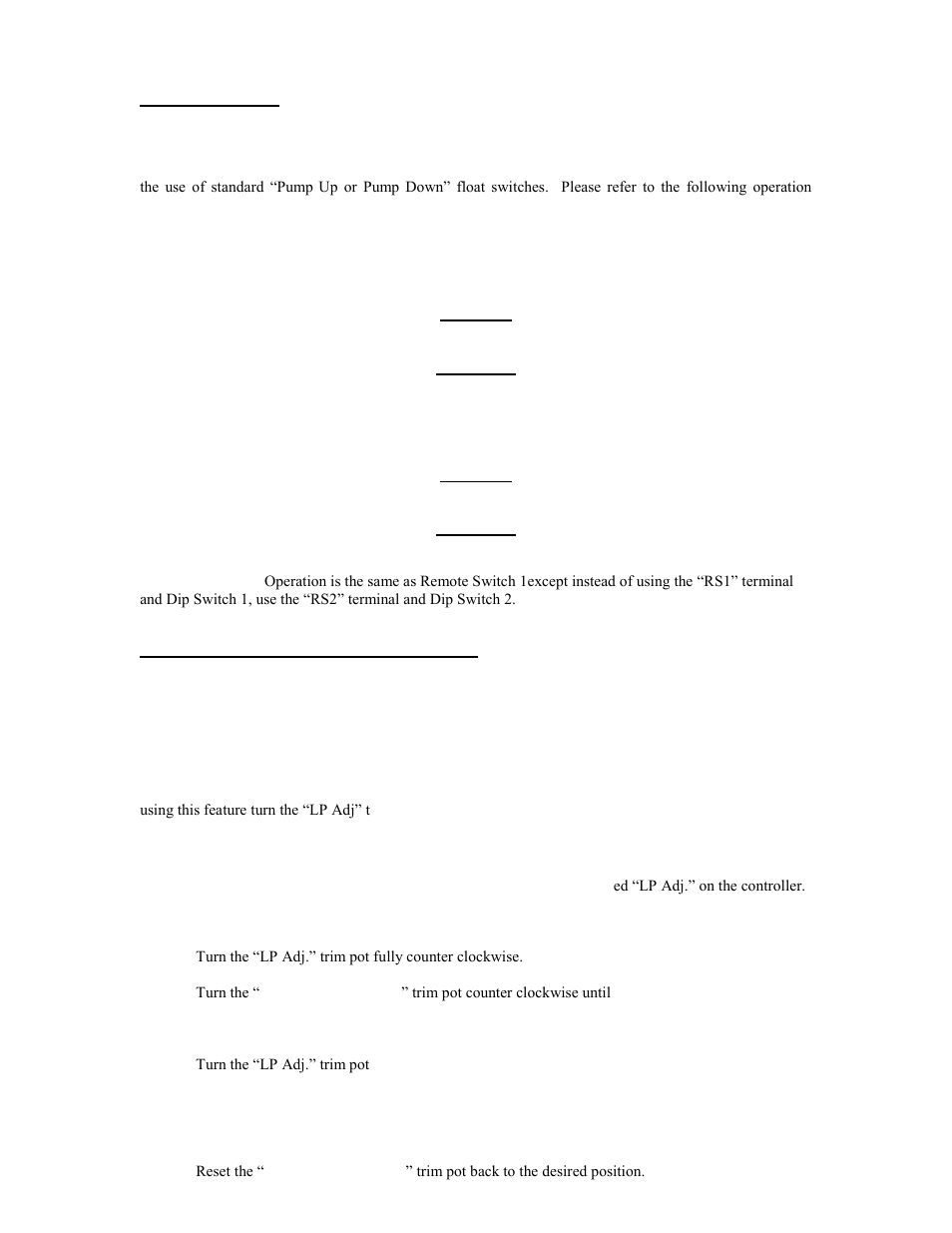 Remote switch, Low-power shut-down circuit (lp) | Sun Pumps PCC-BT-M2 User Manual | Page 10 / 16