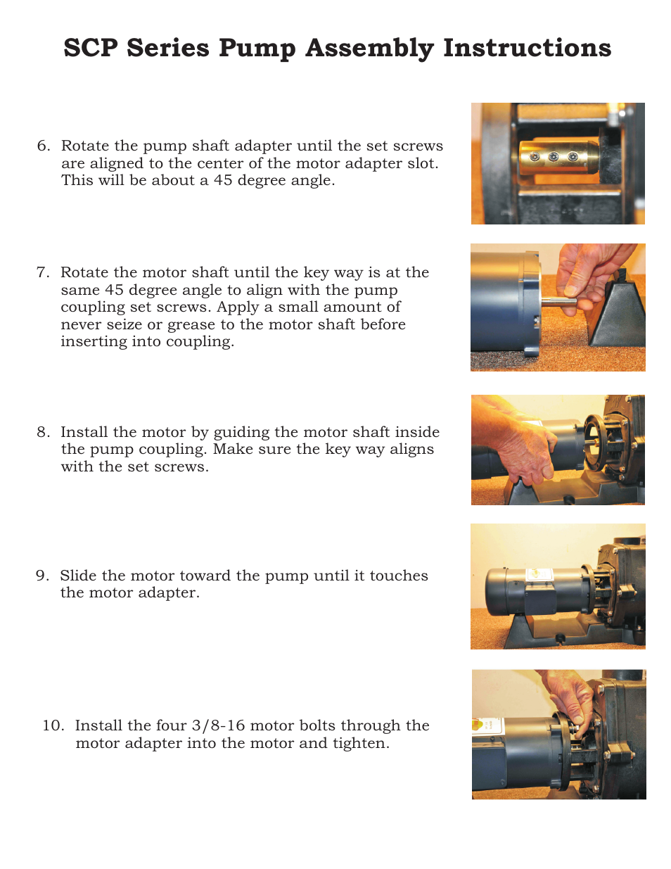 Scp series pump assembly instructions | Sun Pumps SCP 39-18-75 LC User Manual | Page 3 / 10