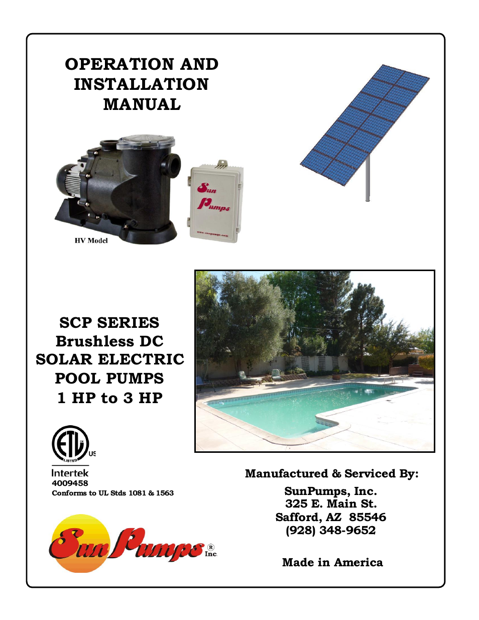 Sun Pumps SCP 48-18-48Y BC User Manual | 23 pages