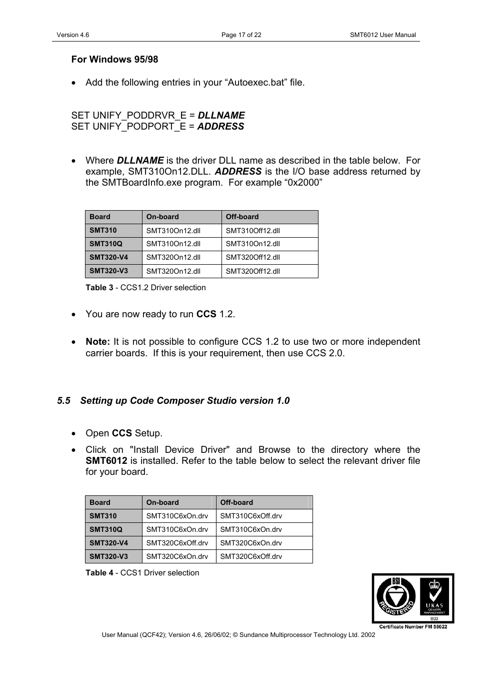 Setting up code composer studio version 1.0 | Sundance SMT6012 v.4.6 User Manual | Page 17 / 22