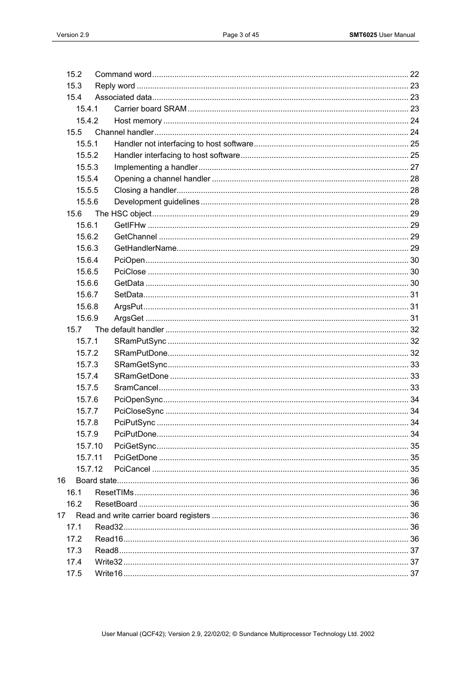 Sundance SMT6025 v.2.9 User Manual | Page 3 / 45