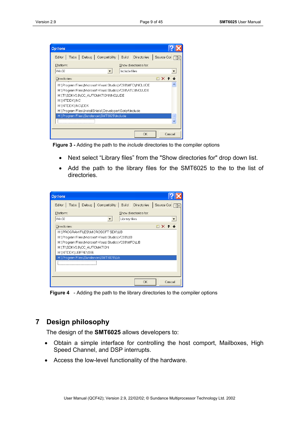 Design philosophy, 7 design philosophy | Sundance SMT6025 v.2.9 User Manual | Page 9 / 45