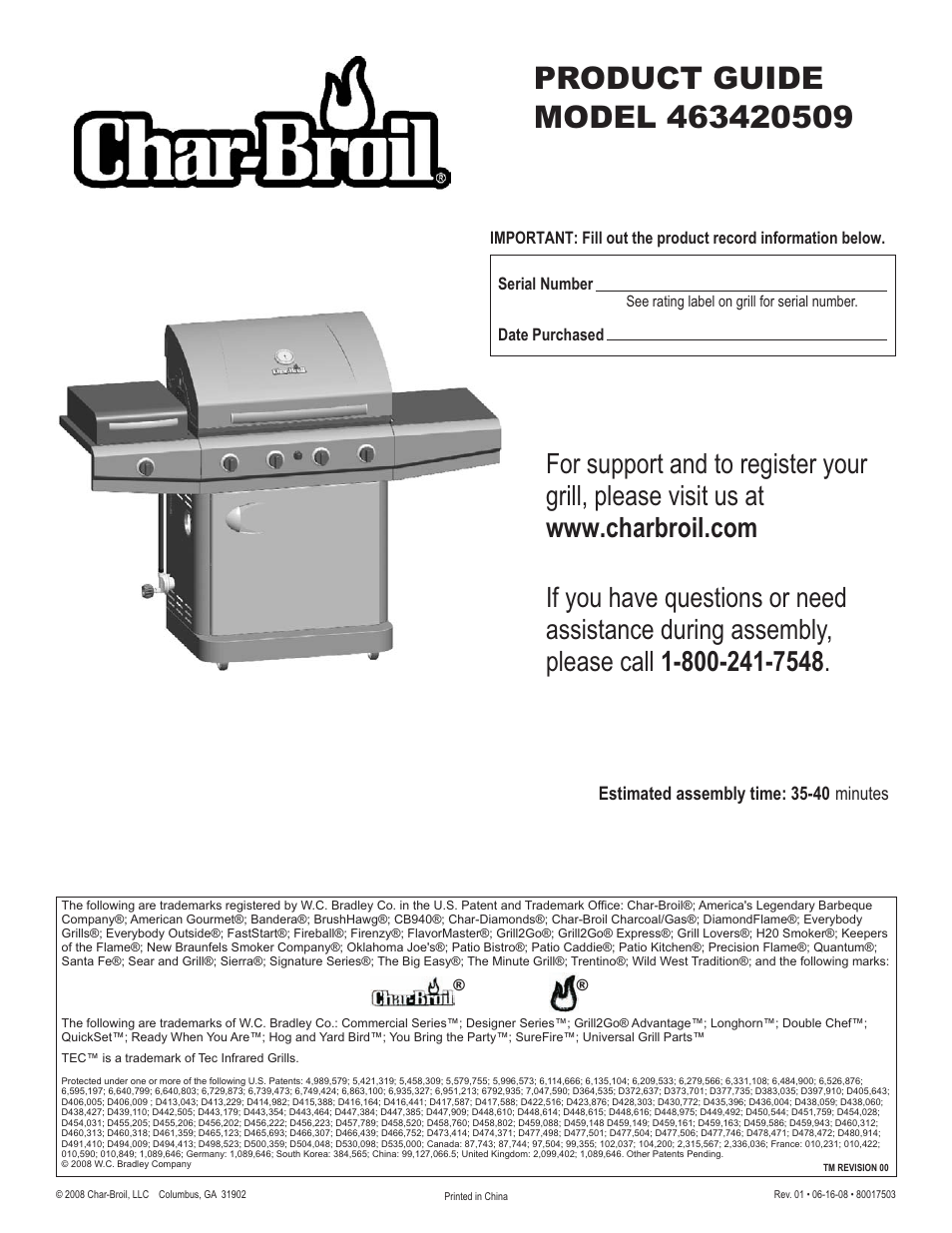 Char-Broil 463420509 User Manual | 32 pages